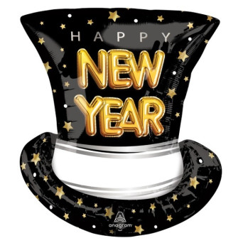 Globo Foil de Sombrero Happy New Year de 53 x 60 Centímetros