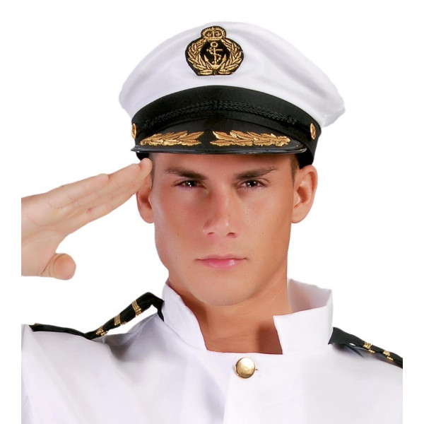 Gorra de Capitán de color Blanco para Adulto
