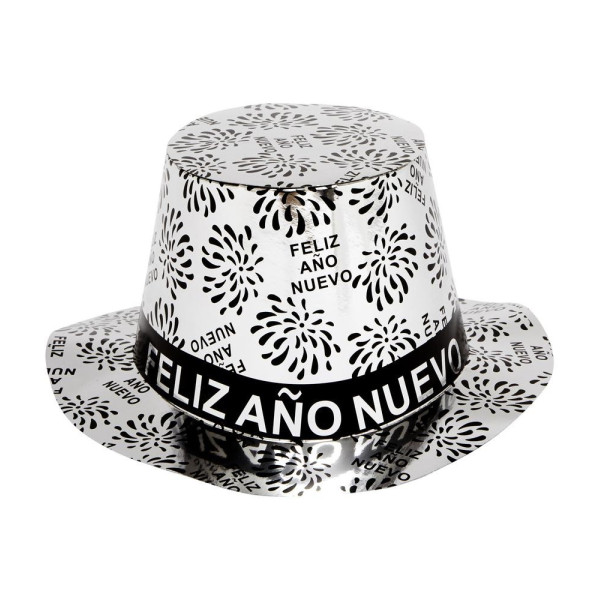 Sombrero de Feliz Año Nuevo de color Plata para Adulto