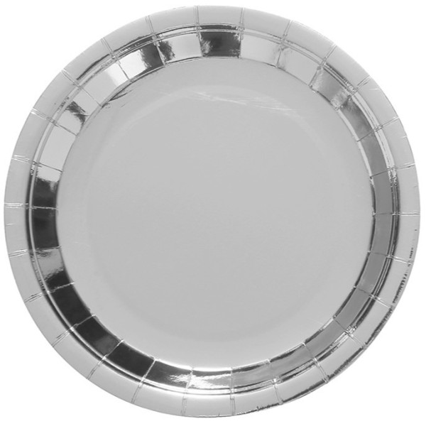 Plato de color Plata 6 Unidades de 23 Centímetros