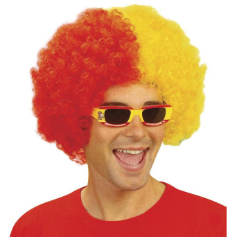 Peluca Roja y Amarilla de España para Adulto