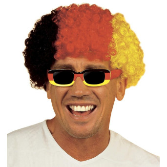 Peluca Negra, Roja y Amarilla de Alemania para Adulto