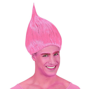 Peluca Rosa de Troll para Adulto