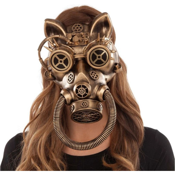 Máscara de Steampunk Gato para Adulto