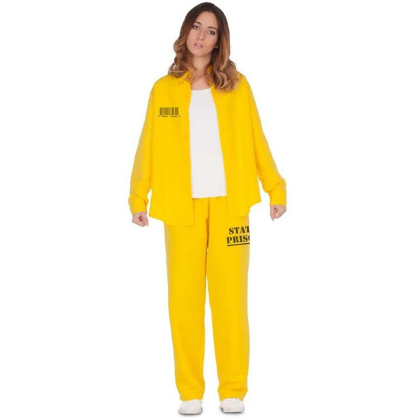 Disfraz de Presidiaria de color Amarillo para Adulto