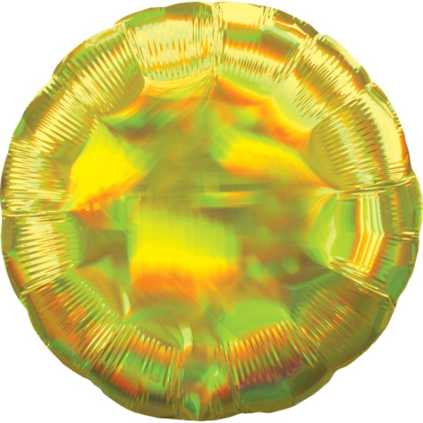 Globo Foil de Circulo Iridiscente de 45 Centímetros de color Amarillo