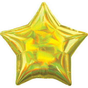 Globo Foil de Estrella Iridiscente de 45 Centímetros de color Amarillo