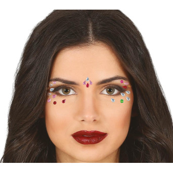 Gema Facial Adhesiva de Gotas Multicolor
