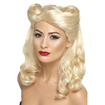 Peluca Rubia de Pin-Up de los años 40s para Adulto