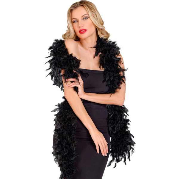 Boa de Plumas de color Negro de 1,80 Metros y 80 Gramos
