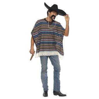 Poncho de Mexicano de Aspecto Real para Adulto