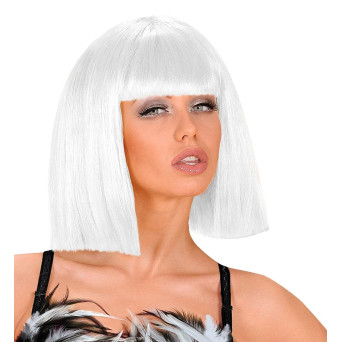 Peluca Blanca de Showgirl para Adulto