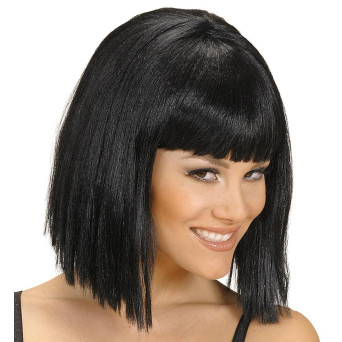 Peluca Negra de Showgirl para Adulto