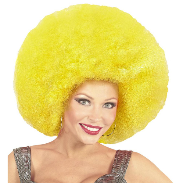 Peluca Amarilla de Afro para Adulto
