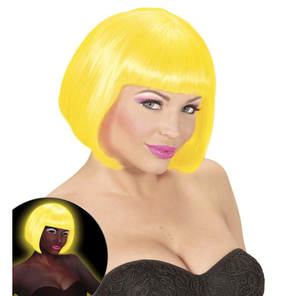 Peluca Amarilla Neón de Valentina para Adulto