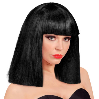 Peluca Negra de Showgirl para Adulto