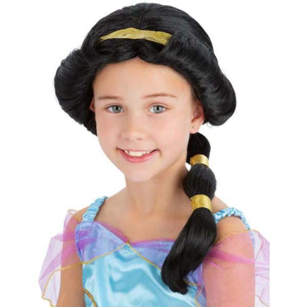 Peluca Negra de Princesa Árabe Infantil