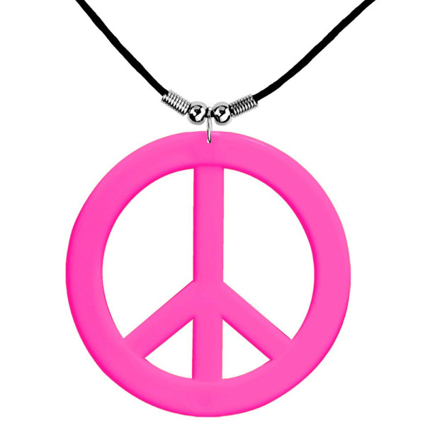 Collar de HIppie de color Rosa Neón para Adulto