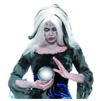 Peluca Blanca de Adivina para Adulto