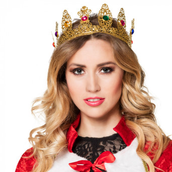 Corona de Reina Real de color Oro para Adulto