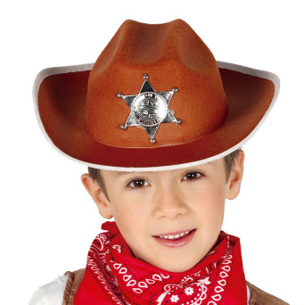 Sombrero de Sheriff de color Marrón Infantil