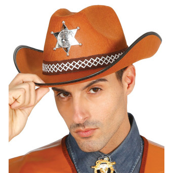 Sombrero de Sheriff de color Marrón para Adulto