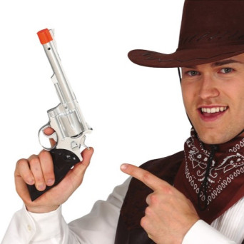 Pistola de Vaquero de 32 Centímetros de color Plata