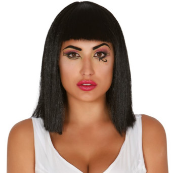 Peluca Negra de Cleopatra para Adulto