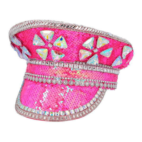 Gorra de color Rosa con Lentejuelas para Adulto