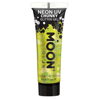 Purpurina Gruesa en Gel Moon Glow Neón UV de 12 Mililitros Varios Colores