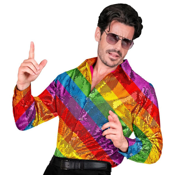 Camisa de Rainbow con Lentejuelas para Adulto