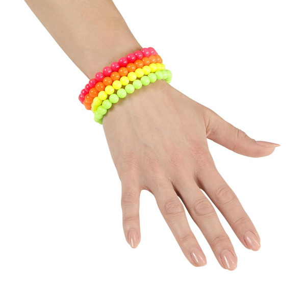 Pulsera de Cuentas Fluorescentes 4 Unidades para Adulto