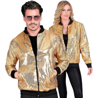 Chaqueta de color Oro con Lentejuelas para Adulto