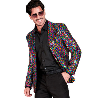 Chaqueta de Fiesta Multicolor con Lentejuelas para Adulto
