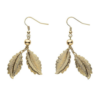 Pendientes de Hojas de color Oro para Adulto