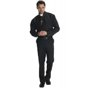 Camisa de Cura con Cruz para Adulto
