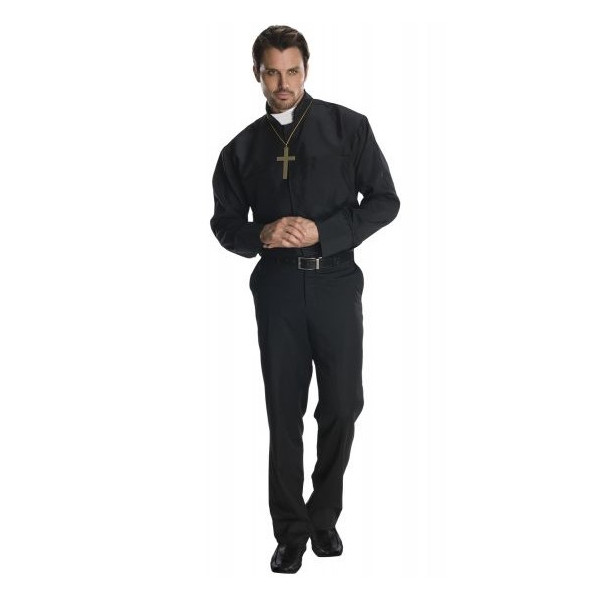 Camisa de Cura con Cruz para Adulto