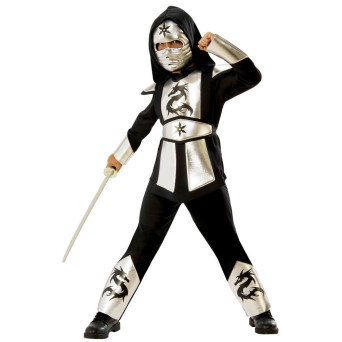 Disfraz de Ninja Dragón de color Plata Infantil