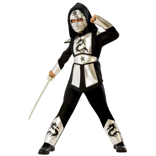 Disfraz de Ninja Dragón de color Plata Infantil