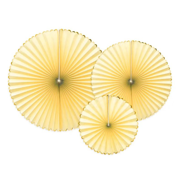 Abanico de Papel de Yummy 3 Unidades de color Amarillo para Colgar