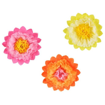 Flor de Papel Tisé 3 Unidades de 30 Centímetros