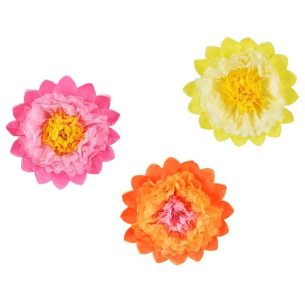 Flor de Papel Tisé 3 Unidades de 30 Centímetros