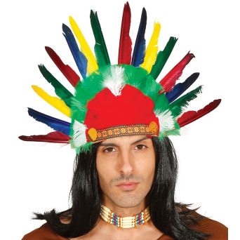 Penacho de Indio Americano con Plumas para Adulto