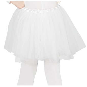 Tutú de 30 Centímetros de color Blanco Infantil