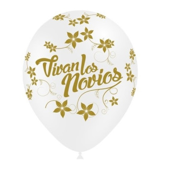Globo Látex de Vivan los Novios 8 Unidades R12 de 30 Centímetros 100% Biodegradable