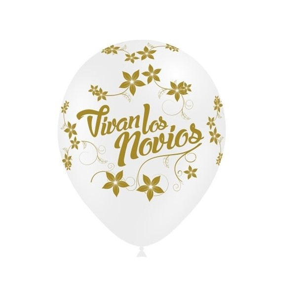 Globo Látex de Vivan los Novios 8 Unidades R12 de 30 Centímetros 100% Biodegradable
