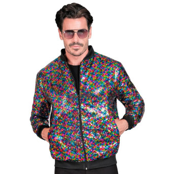 Chaqueta de Fiesta Multicolor con Lentejuelas para Adulto