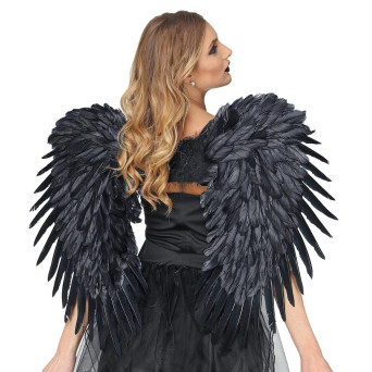 Alas de Plumas de color Negro de 85 x 60 Centímetros