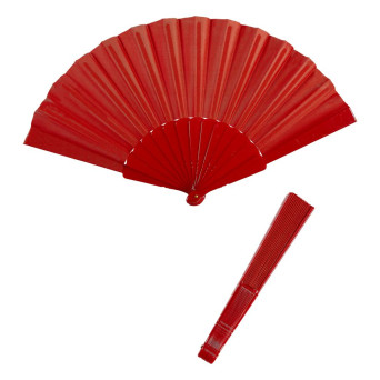 Abanico de Tela de 23 Centímetros de color Rojo