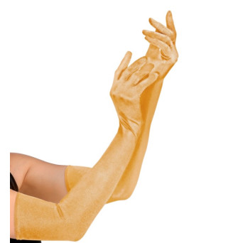 Guantes de Elastano de color Oro de 60 Centímetros para Adulto